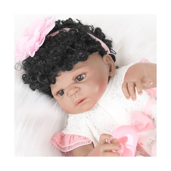 ERNZI Reborn Baby Dolls Silicone Full Body, 22 inch Handmade Soft Newborn Realistic Baby Doll Boy Full Vinyl Body Bathable Ki