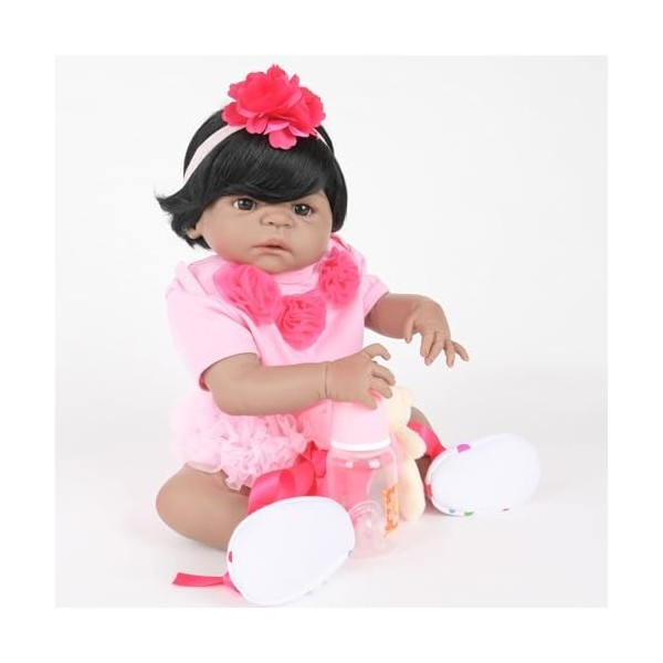 ERNZI 22 inch 55Cm Full Body Silicone Real Reborn Doll Poupée en Vinyle Souple Et Réaliste pour Bébé Nouveau-Né, Sucette Magn