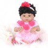 ERNZI Reborn Baby Dolls 55Cm 22Inch Realistic Toddler Girl Doll Black Skin African American Baby Dolls Full Silicone Body Wat