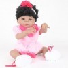 ERNZI Reborn Baby Dolls 55Cm 22Inch Realistic Toddler Girl Doll Black Skin African American Baby Dolls Full Silicone Body Wat