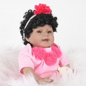 ERNZI Reborn Baby Dolls Girl - 22 inch Realistic Full Vinyl Body Newborn Baby Doll Sleeping Baby with Feeding Kit Kids Gift f