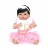 ERNZI Reborn Baby Dolls Full Body Silicone Vinyl Girl 22 inch 55 Cm Realistic Toddlers Newborn Baby Doll Waterproof Pink Dres