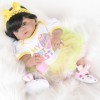 ERNZI 55CM Real Baby Size Rooted Hair Sweet Smiling Reborn Baby Dolls Crafted in Silicone Vinyl Full Body Realistic Newborn G