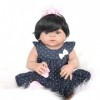 ERNZI Black Reborn Baby Dolls 22 inch Biracial Reborn Dolls Realistic Baby Black Skin Mixed Race Dolls That Look Like Real Ba