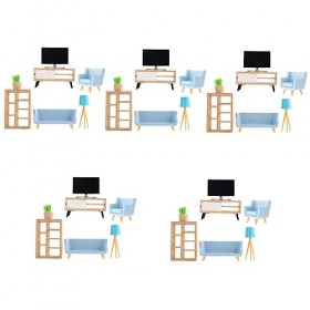 Toyvian 5 Ensembles Modèle De Maison De Poupée Accessoires De Canapé Miniatures Mini Meubles Puzzle Jouets Mini Décor De Mais