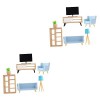 Toyvian 5 Ensembles Modèle De Maison De Poupée Accessoires De Canapé Miniatures Mini Meubles Puzzle Jouets Mini Décor De Mais