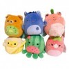 Squishmallows Fruit Animal Squad Lot de 6 mini poupées grenouille singe ours en peluche 12,7 cm