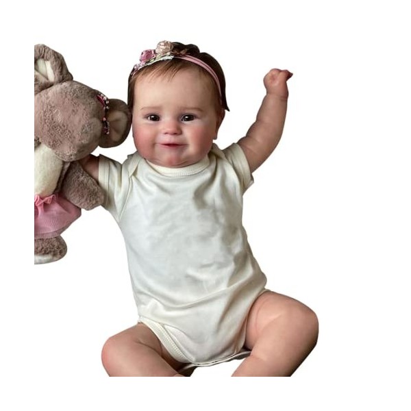 Reborn Lovely Real Look Reborn Baby Doll Fille 20 Pouces 50 Cm Silicone Baby Doll Réaliste Nouveau-Né Poupée Jouet pour 3 Ans