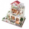 FEEE-ZC Kit de Maison de poupée Miniature avec Accessoires de Meubles Kit de Maison de poupée Moderne Maison de poupée 3D Bri