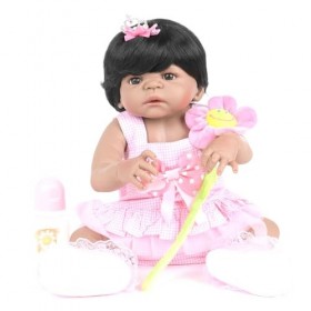 ERNZI Reborn Baby Girl Doll Vinyl Full Body, 22 inch Newborn Baby Doll with Weighted Cloth Body Realistic Dolls Toddler Baby 