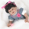 ERNZI 22Inch 55Cm Reborn Baby Dolls Soft Silicone Realistic Looking Newborn Dolls Black Skin Princess Girl Indian African Sty