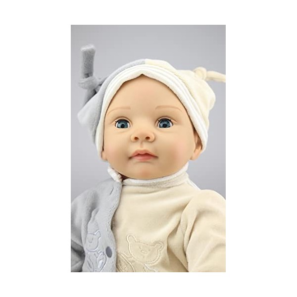 HAMIMI poupées Reborn 22 Pouces 55 cm Silicone Corps Complet Reborn Bebe realiste comme Un bébé réaliste Doux Toucher réel