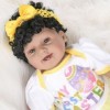 ERNZI Reborn Baby Dolls 22 inch Realistic Newborn Baby Girl Dolls African American Reborn Toddler Dolls with Yellow Clothes G