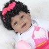 ERNZI Reborn Baby Dolls Black with Full Body African American Realistic-Newborn Girl Doll 22 inch Best Birthday Gift Set and 