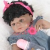 ERNZI Reborn Baby Dolls Silicone Full Body Girl 22 inch 55Cm Reborn Doll That Look Real Baby Doll Big Curly Hair Cute Toddler