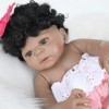 ERNZI Reborn Baby Dolls 22 inch 55Cm Full Silicone Newborn Dolls with Black Hair Open Eyes Look Real Life for Birthday Gift