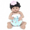 ERNZI 22Inch 55Cm Reborn Baby Dolls Full Silicone Realistic Looking Newborn Dolls Black Skin Princess Girl Indian African Sty