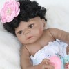 ERNZI 22Inch 55Cm Reborn Baby Dolls Full Silicone Realistic Looking Newborn Dolls Black Skin Princess Girl Indian African Sty