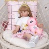 24"/60cm Reborn Baby Dolls Or Brun Cheveux Réaliste Toddler Fille Princesse Nouveau-né Doux Vinyle Fait Main Poupée Reborn En