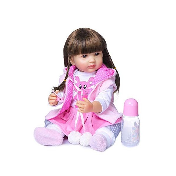 Reborn Baby Doll,22" 55cm Poupées Réalistes Toddler Full Silicone Body Lifelike Real Looking Dolls for Kids Toy Giftfor Child