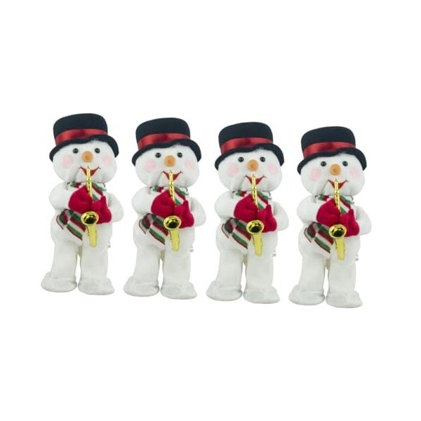 Toyvian 4 Pièces Électrique Bonhomme De Neige Père Noël Jouets pour Enfants Musique Père Noël Manteau De Noël Décor Noël Bonh