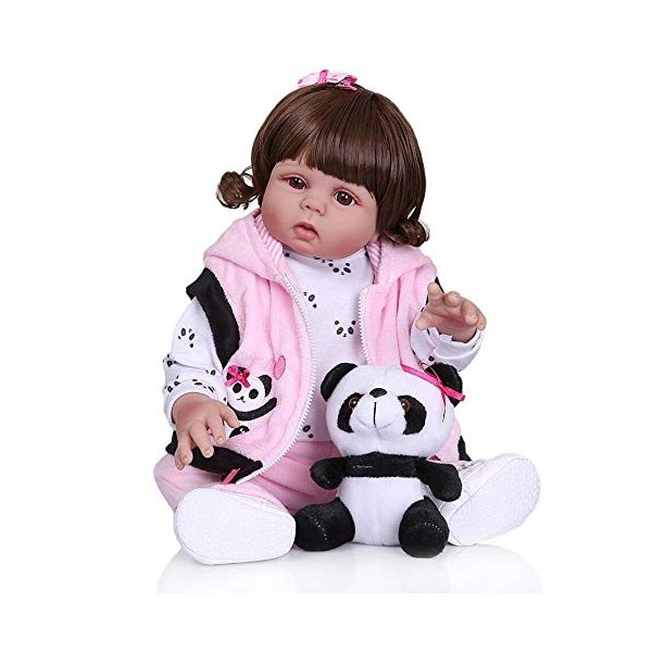 Reborn Baby Dolls 55 Cm 22" Fait à la Main en Silicone Souple Réaliste Reborn Babies Girls Imperméable Jouet de Bain Réaliste