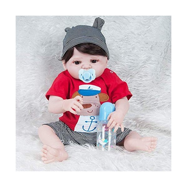 Reborn Baby Dolls, 57Cm Rebirth Doll Advanced Simulation Baby Pure Handmade Hair Matériau respectueux de la Peau Sûr et Non T