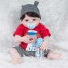 Reborn Baby Dolls, 57Cm Rebirth Doll Advanced Simulation Baby Pure Handmade Hair Matériau respectueux de la Peau Sûr et Non T