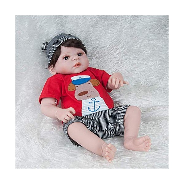 Reborn Baby Dolls, 57Cm Rebirth Doll Advanced Simulation Baby Pure Handmade Hair Matériau respectueux de la Peau Sûr et Non T