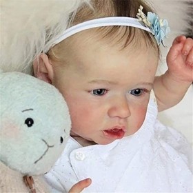 Poupées De Bébé Reborn, Poupée Garçon Réaliste DApparence Réelle De 22 Pouces avec Coffret Cadeau De 10 Pièces, Réaliste Fai