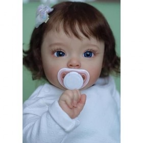 Poupées Reborn 24 Pouces 60 Cm, Poupées Réalistes en Vinyle De Silicone Souple pour Filles, Cadeau danniversaire, De Noël, J