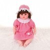 Lifelike Rebirth Baby Doll Girl 19 Pouces Vinyle Réaliste Nouveau-né Bébé Poupée Robe en Coton Robe Cheveux Bruns Bébé Poupée