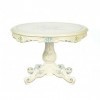 Melody Jane Maison de Poupées Main Peint Rond Blanc Table JBM Miniature Mobilier de Salle à Manger