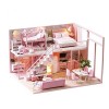 NXYDQ Maison de poupée Miniature avec des Meubles, Bricolage Maison de poupée Kit Plus étanche à la poussière et la Musique M