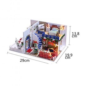 NXYDQ Maison de poupée en Bois Miniatures Bricolage Maison Kit avec Couvercle et LED Lumière Douce Soleil