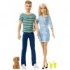 ​Barbie et Ken poupées avec figurine chiot et 2 verres en plastique, jouet pour enfant, FTB72