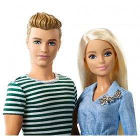 ​Barbie et Ken poupées avec figurine chiot et 2&nbsp;verres en plastique, jouet pour enfant, FTB72