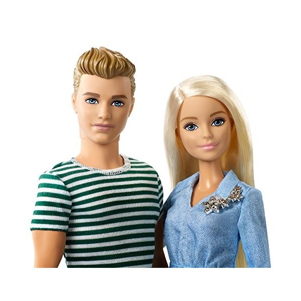 ​Barbie et Ken poupées avec figurine chiot et 2 verres en plastique, jouet pour enfant, FTB72