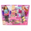 Mattel - X2236 - Poupée - Barbie Fashionistas - Patalon Noir / Haut Bleu Dance - Robe Rose - Veste Rose