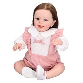 BALRAJ Poupées Bébé pour Filles, Poupée Bébé Reborn avec Cheveux Et Vêtements Bruns Enracinés, Poupées Réalistes pour Bébés F