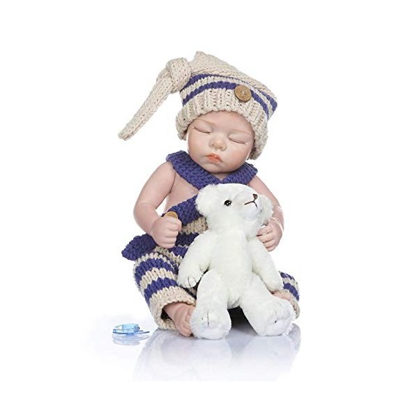 Poupées Reborn Réalistes pour Petites Filles, 18 Pouces, 49Cm, en Silicone Souple, Vraie Vie, Bébé Garçon, Cadeau pour Enfant