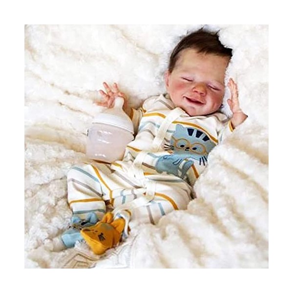 Dormir Reborn Baby Dolls 19 Pouces Réaliste Nouveau-Né Bébé Garçon/Fille Poupée Réaliste Bébé Reborn Enfant en Bas Âge Jouet 