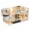 AADEE Maison de poupée à monter soi-même, kit de mini maison de poupées en bois 3D, kit de meubles de chambre à coucher, cuis