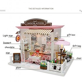 Kit Miniature De Maison De Poupée Bricolage avec Housse Anti-Poussière, Maison De Poupée en Bois avec Kit De Meubles Mini Mag