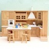 Amosfun Ensemble De Meubles De Cuisine pour Maison De Poupée Meubles en Bois Miniatures Accessoires De Maison De Poupée Meubl