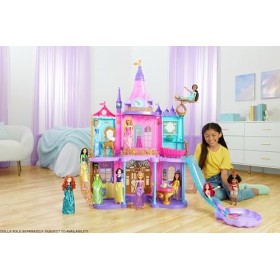 Disney Princesses Château Magique Adventures, 3 Niveaux Avec 10 Zones De Jeu, 25 Accessoires Inclus, Avec Lumières Et Sons, U