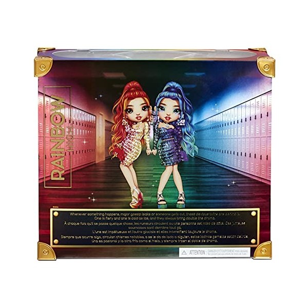 Rainbow High Ã‰Dition Spéciale Coffret Twins Laurel & Holly DEVIOUS 2. Poupées Mannequin avec des Robes Couleurs De Lâ€™Arc-