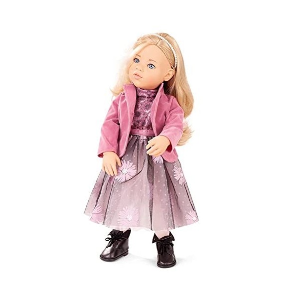 Götz 2066665 Poupée Happy Kidz Sophia - Poupée multiarticulée de 50 cm avec des Cheveux blonds et des Yeux Bleus - Set de 7 p