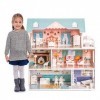 ROBUD Maison de Poupee Bois Jouet Fille Enfants Maison Poupee poupées Bois avec Meubles et Accessoires, Jouets à partir de 3 