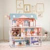 ROBUD Maison de Poupee Bois Jouet Fille Enfants Maison Poupee poupées Bois avec Meubles et Accessoires, Jouets à partir de 3 